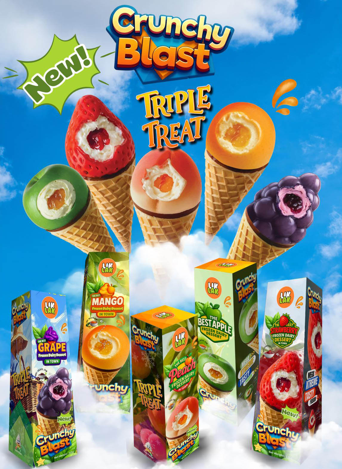 Apple Cones Ice Cream 115g x 12