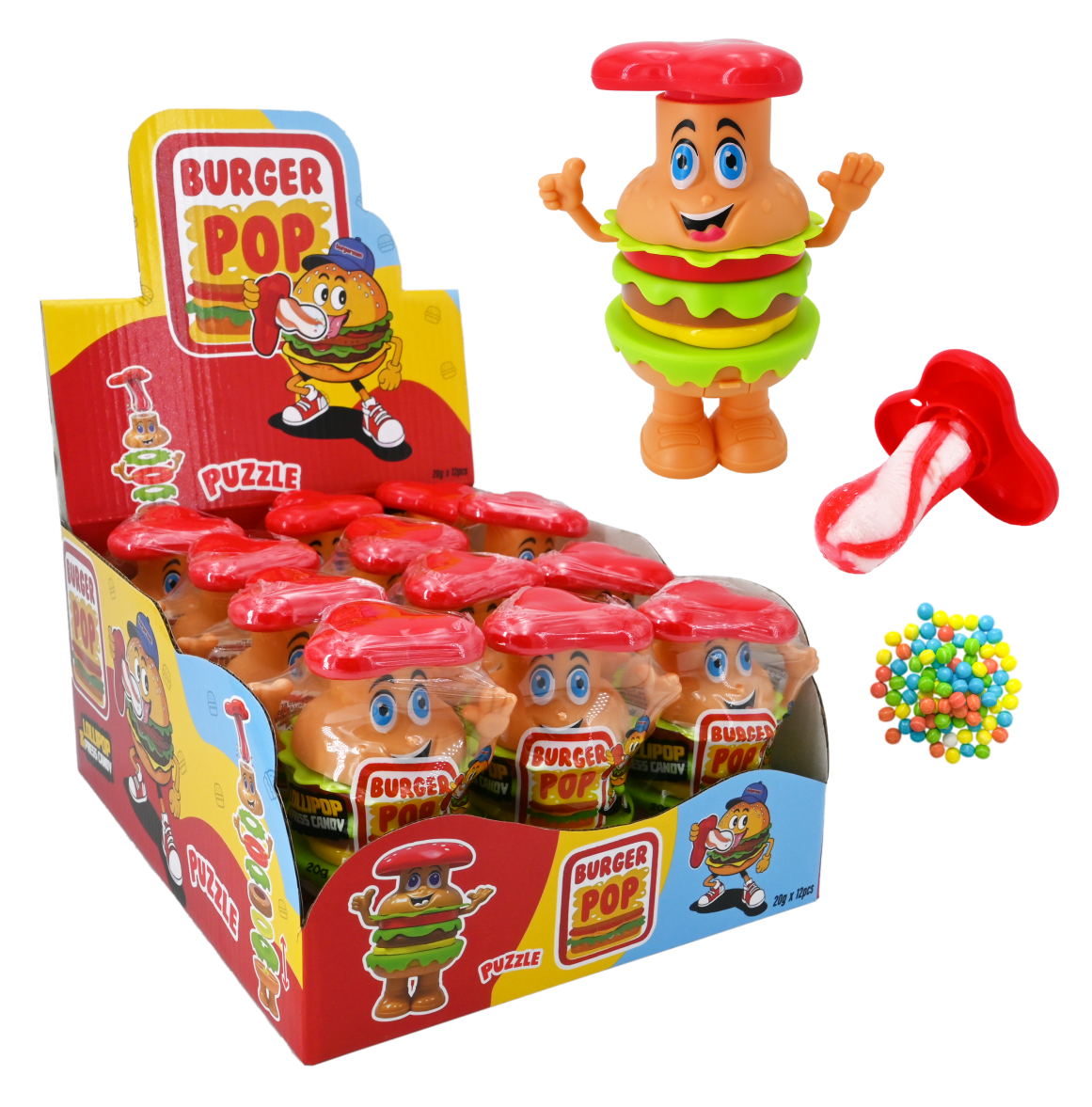MR Hamburger Man Lollipop 12pcs
